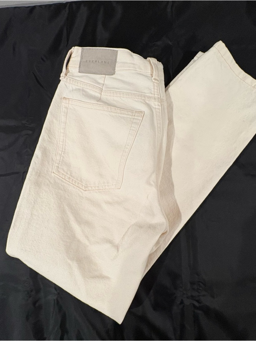 Everlane Relaxed Straight Jean Sz 25 Cream Organic Cotton High Rise